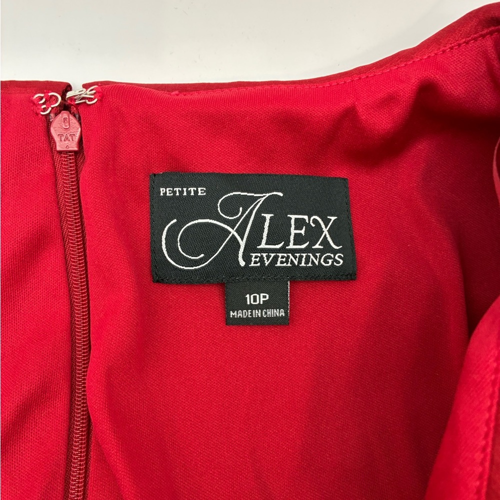 Alex Evenings Red Fit & Flare Dress - Picture 3 of 4